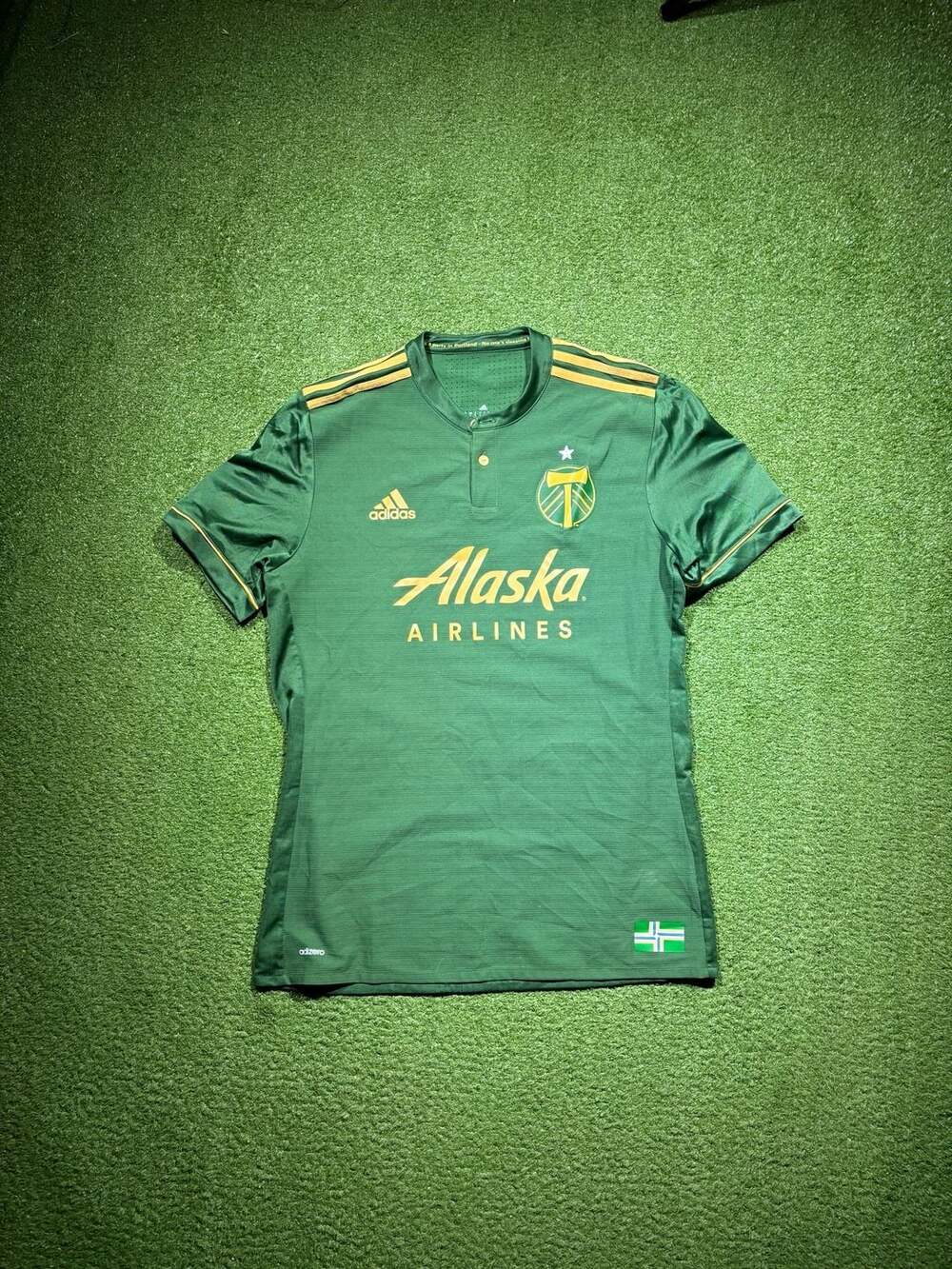 Adidas Portland Timbers MLS Soccer Jersey Green Size Large